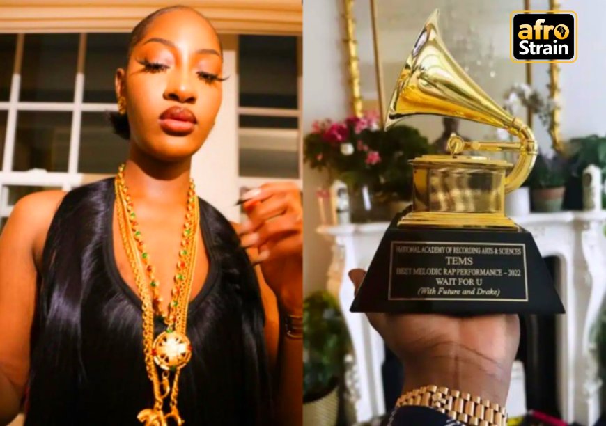 Tems, a Grammy Award winner, finally receives her plaque