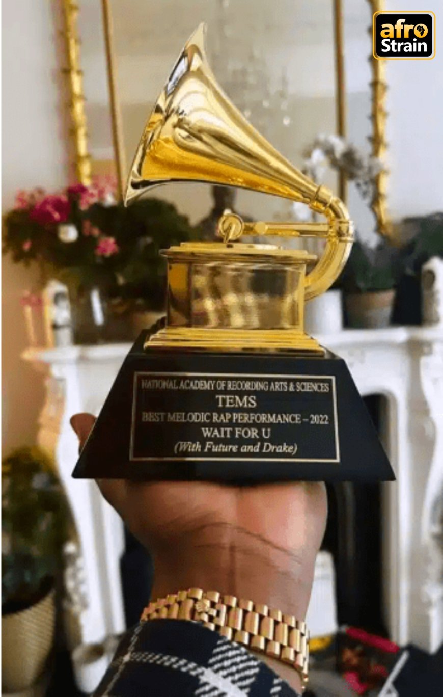 Tems, a Grammy Award winner, finally receives her plaque