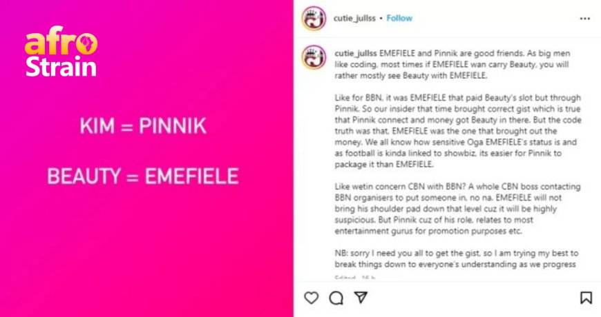 How Emefiele helped Beauty to get selected for BBNaija –  Instagram Blogger alleges