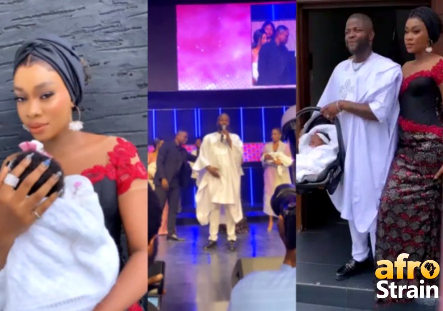 Singer Skales and wife dedicate their baby to God