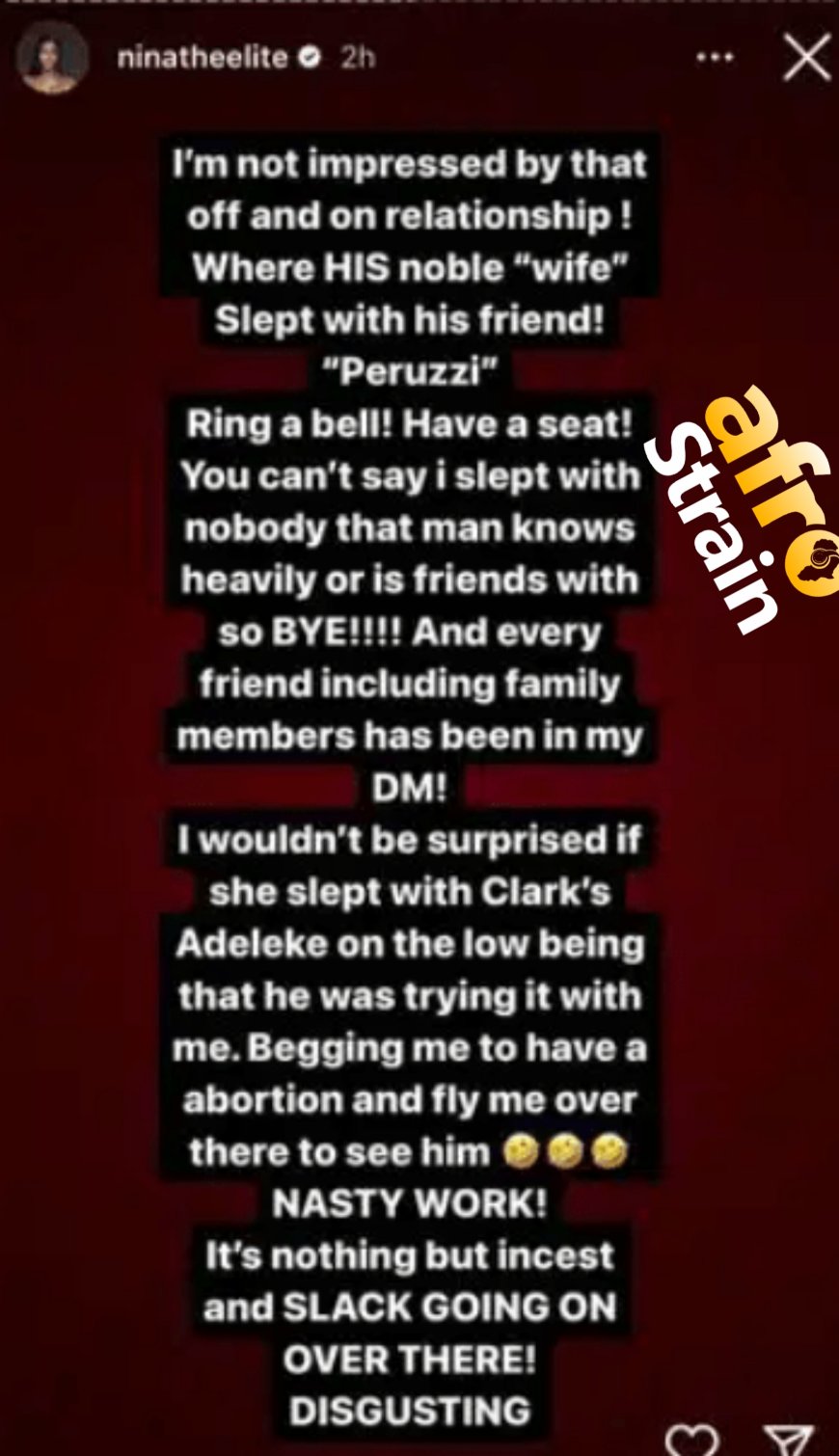 “Peruzzi Slept with Davido’s Wife Chioma” – Anita Blows Hot, Reveals More Dirty Secret