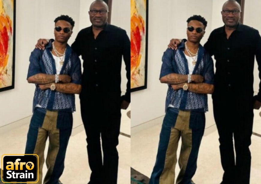 Billionaire Femi Otedola hosts Wizkid in his London home