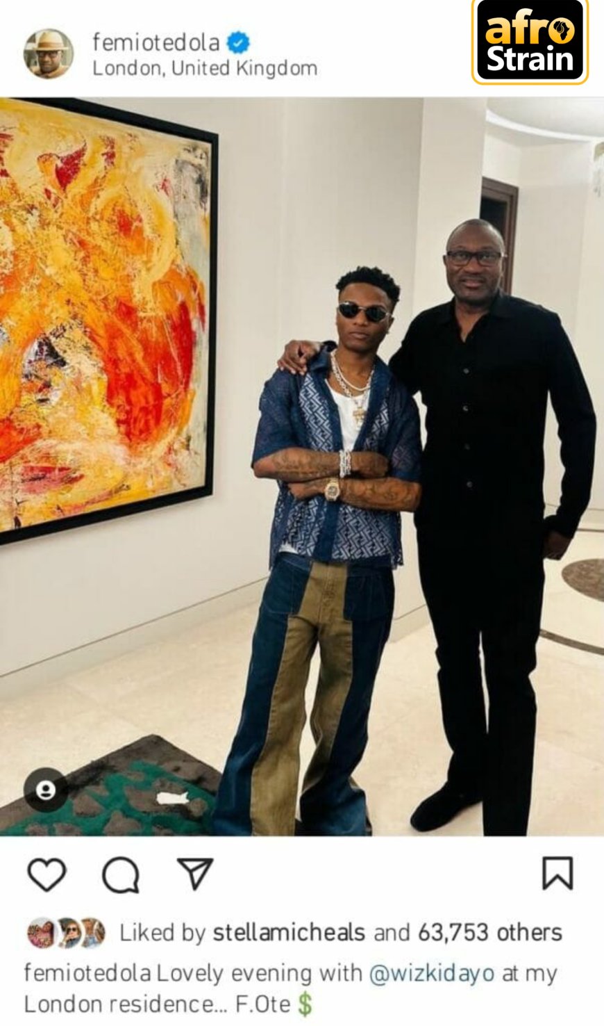 Billionaire Femi Otedola hosts Wizkid in his London home