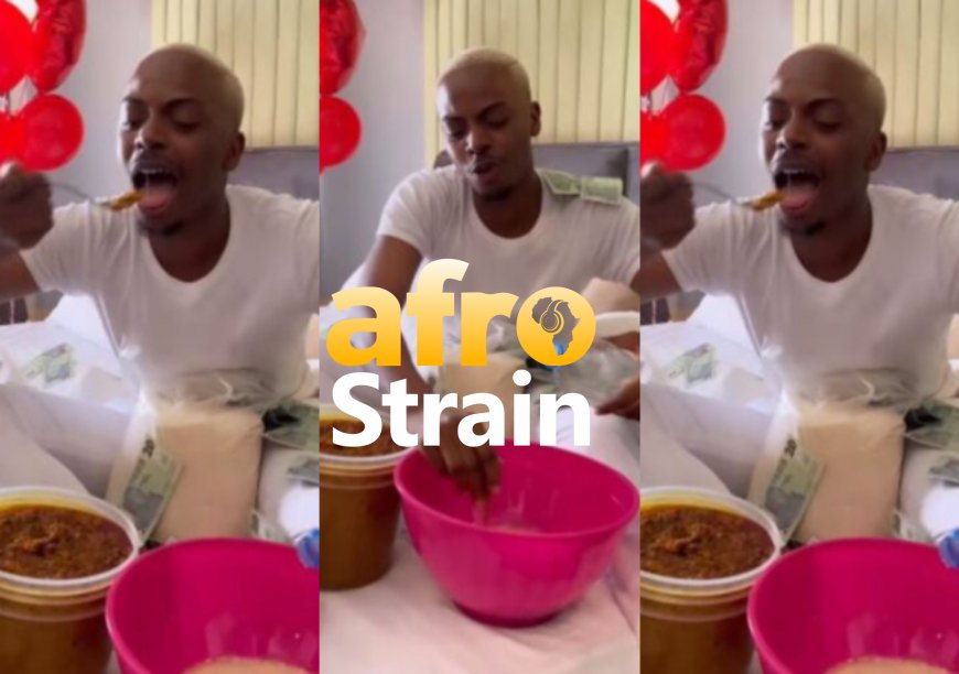 Enioluwa’s friends surprise him with beans and garri on his birthday