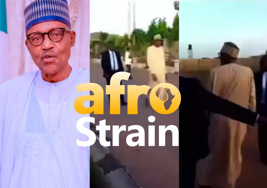 Nigerians awestruck as ex-president Buhari takes casual stroll through streets of Daura