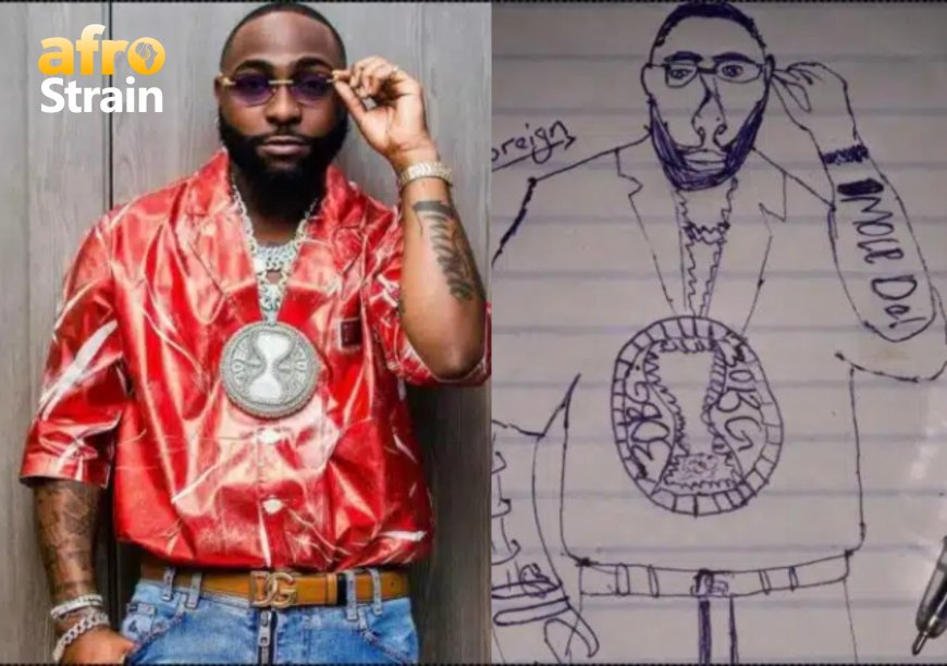 Fan draws a “Amazing” portrait of Davido, netizens react