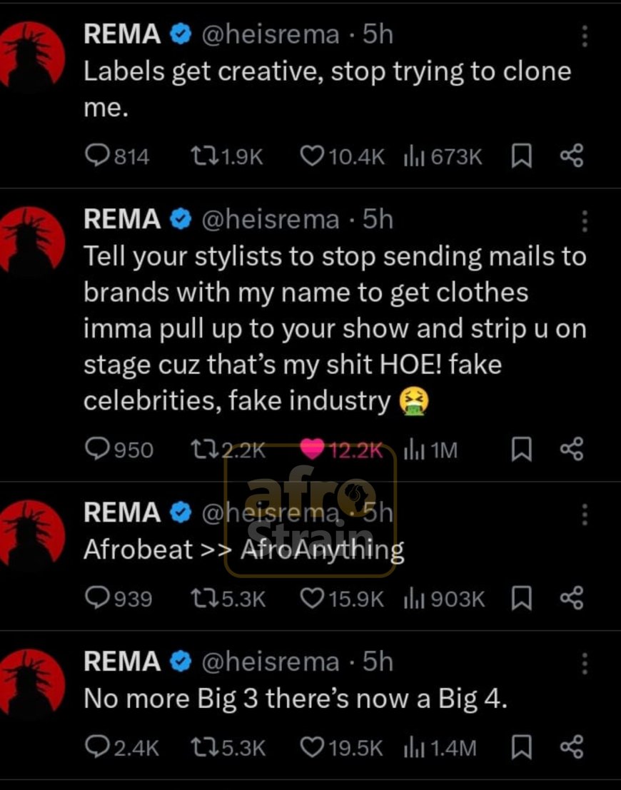 Rema Warns Davido to Stop Copying His Fashion Style