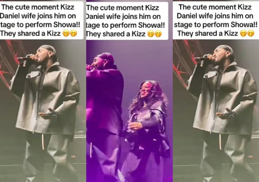 Fans React As Kizz Daniel's Wife Shares On-Stage Kiss During Hit Song Performance