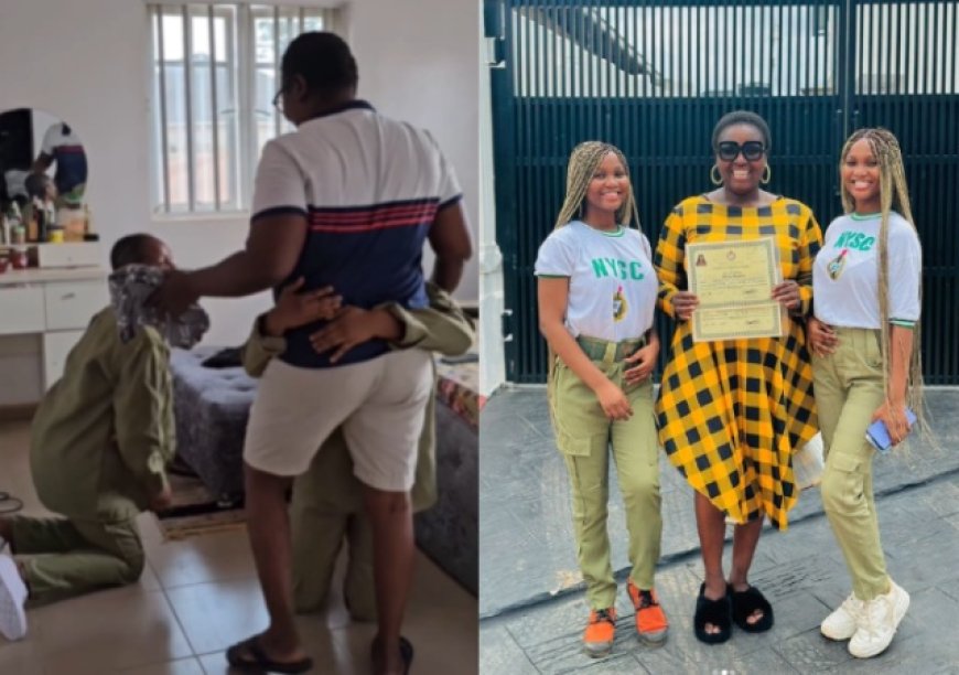 Instagram Twin Content Creators, Moves Mother To Tears As They Gift Her Their Entire 12-Month NYSC Allowance