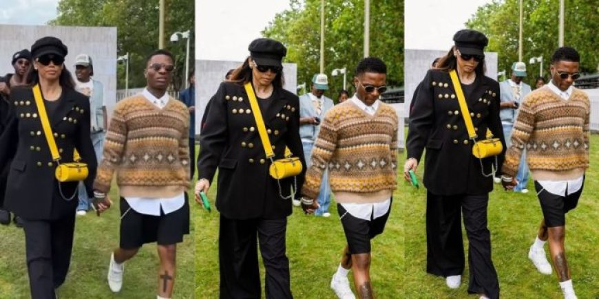 Mixed Reactions As Jada P looks Like Wizkid's Mother at LV fashion show in Paris