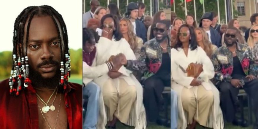 “She dey form” – Tems looks on as Rema hails Adekunle Gold after AG Baby song gets played at the LV fashion show in Paris (Video)