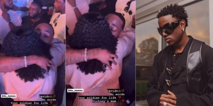 Reactions As Victony's Mom Almost Kissed Davido