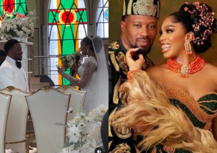 Lovely moment Sharon Ooja make Promise to husband at white wedding