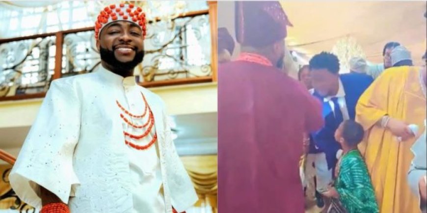 Singer Davido reacts to trending video of him slapping a guy at his wedding with Chioma (Watch)