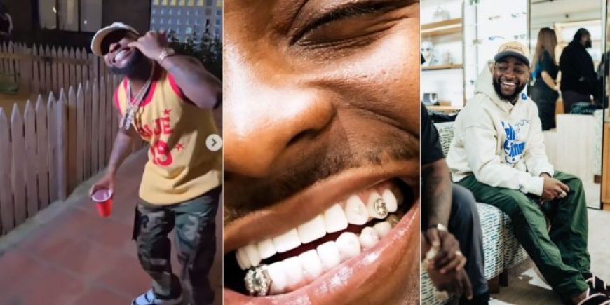 Davido brags as he shows off his N800 million ($500k) diamond teeth (Video)